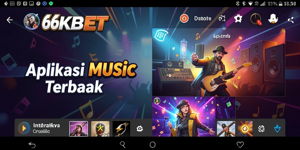 Tampilan screenshot utama 66KBET, menampilkan antarmuka musik yang interaktif.