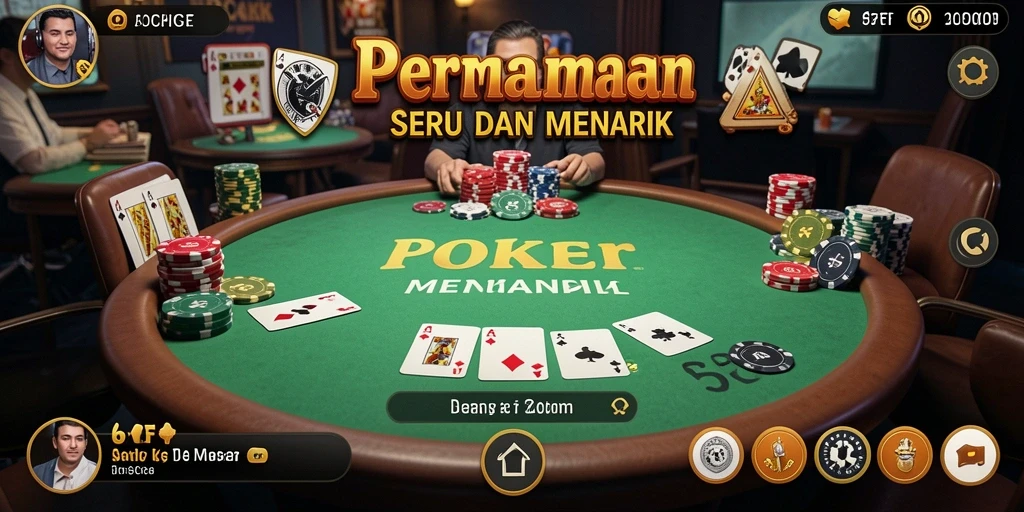 Tampilan gameplay Poker yang menarik di 6CF.