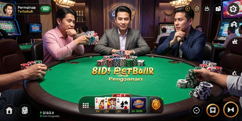 Screenshot gameplay Poker yang menegangkan di 8ID.