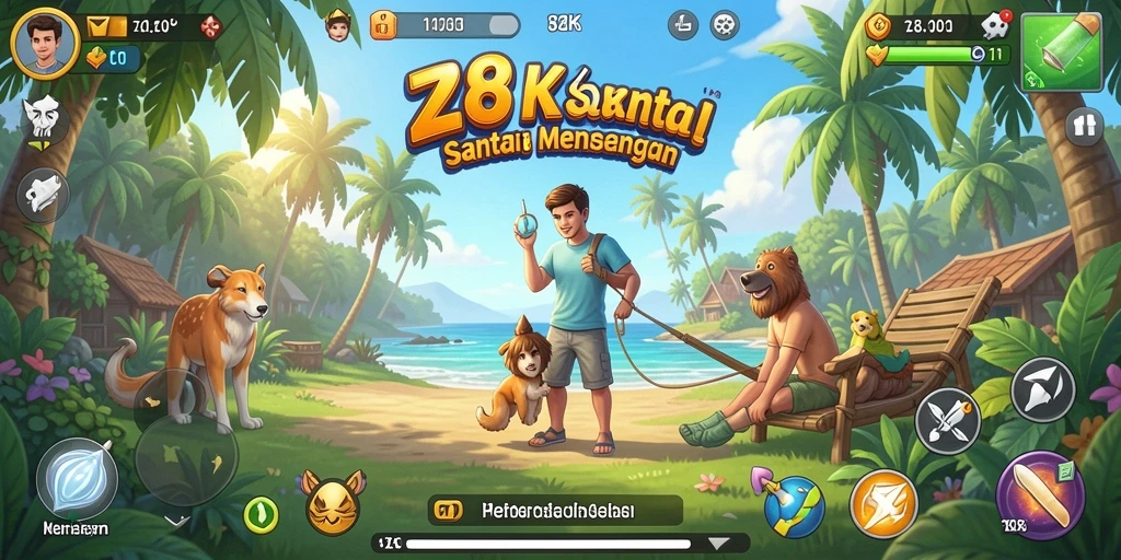 Tampilan gameplay 8ZK dengan karakter yang imut dan level yang berwarna-warni.