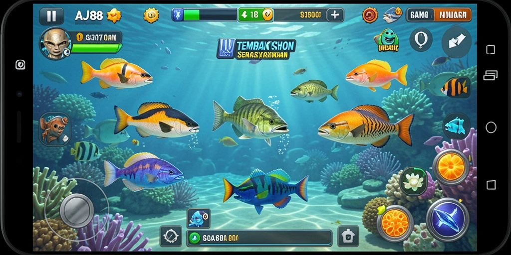 Screenshot gameplay AJR88 yang menarik dengan aksi Tembak Ikan.