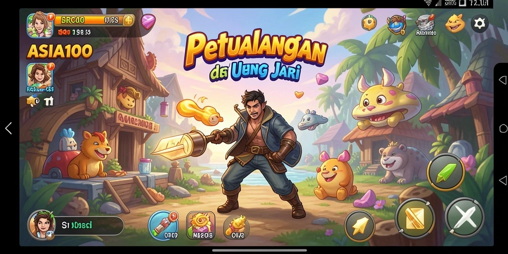Tangkapan layar menampilkan gameplay seru dan intens dari ASIA100.