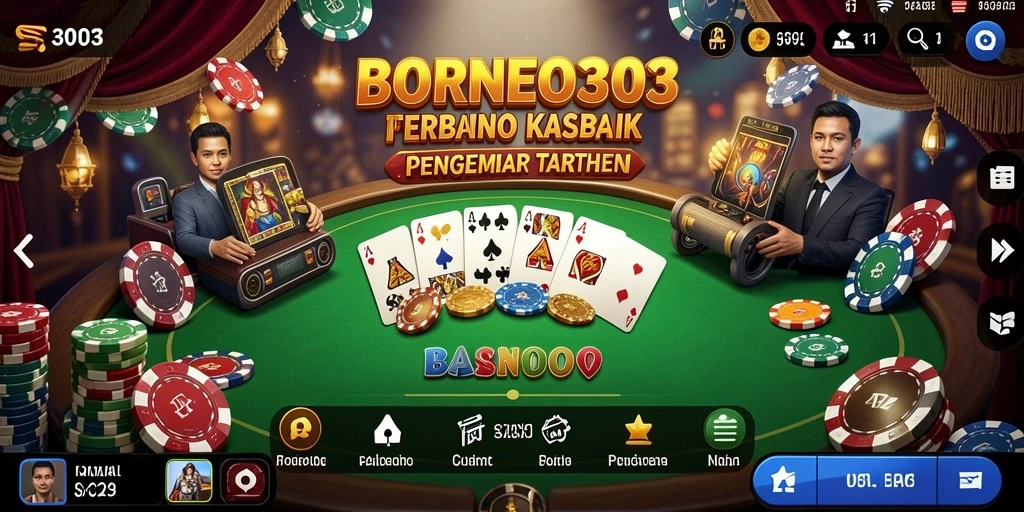 Screenshot utama BORNEO303 menampilkan gameplay seru di Kasino.