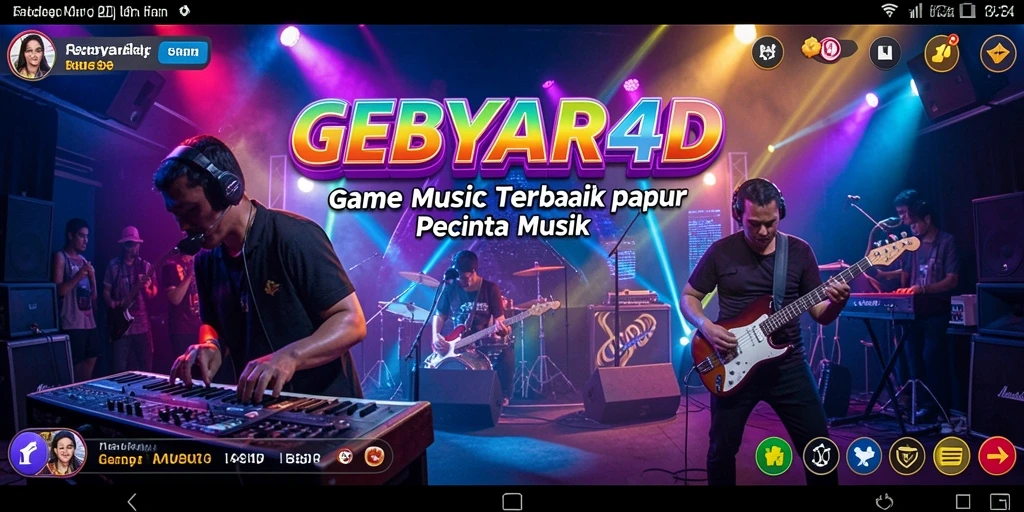 Screenshot gameplay GEBYAR4D menampilkan antarmuka menarik dengan pilihan lagu.