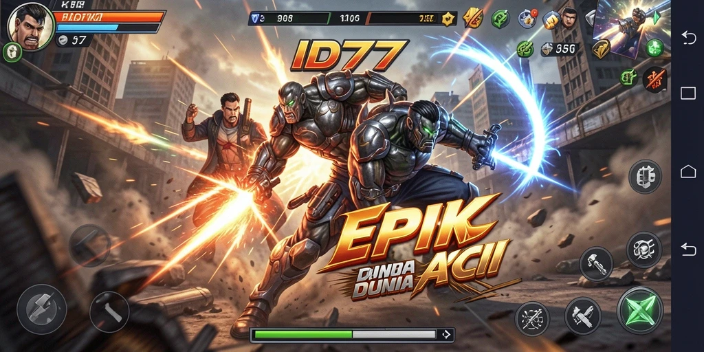 Tampilan menegangkan dari gameplay action ID777 yang seru.