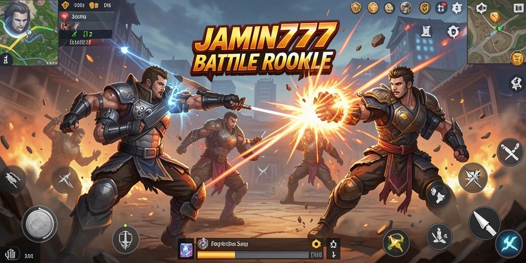 Tangkapan layar menunjukkan aksi intens dalam permainan Battle Royale.
