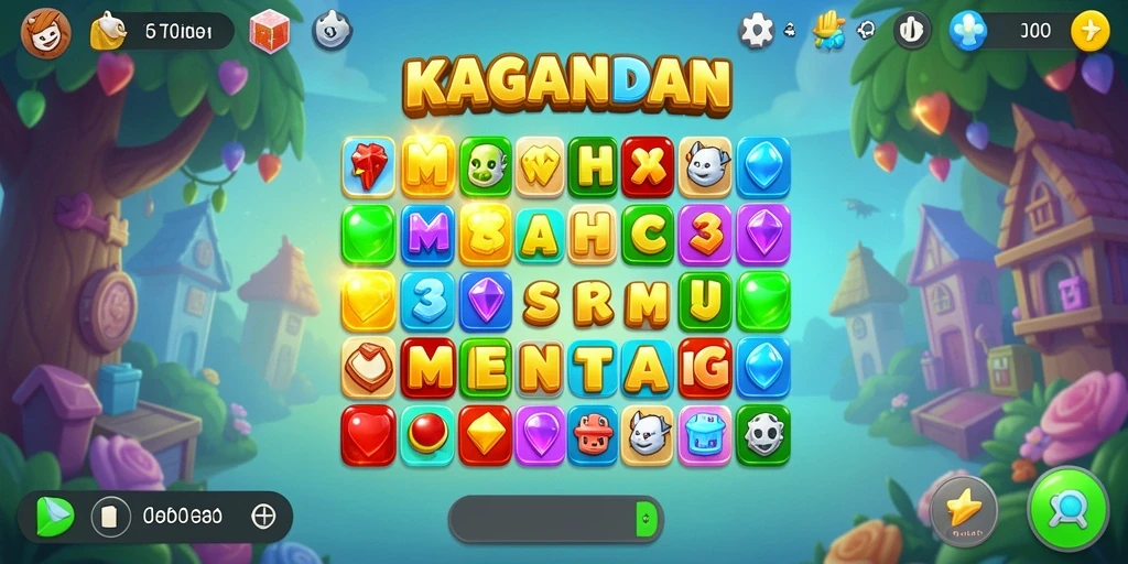 Screenshot gameplay KAGANDAN yang menampilkan tantangan Match-3