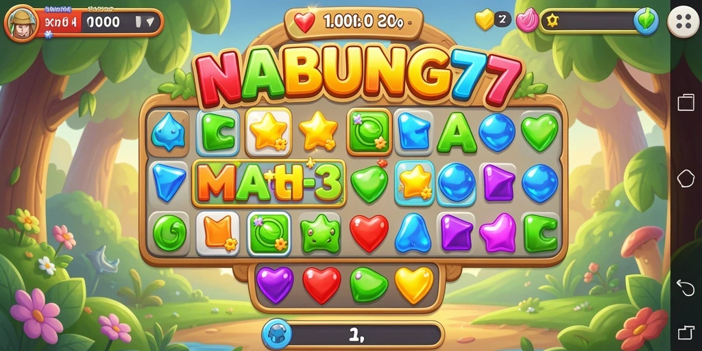 Tangkapan layar gameplay <strong>NABUNG77</strong> yang menampilkan tantangan Match-3.