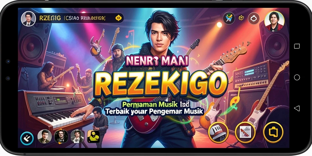 Screenshot gameplay REZEKIGO menampilkan interaksi musik yang seru.