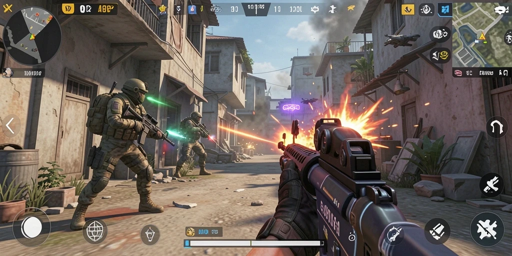 Menampilkan aksi pertempuran mendebarkan dalam permainan FPS SVIP2.