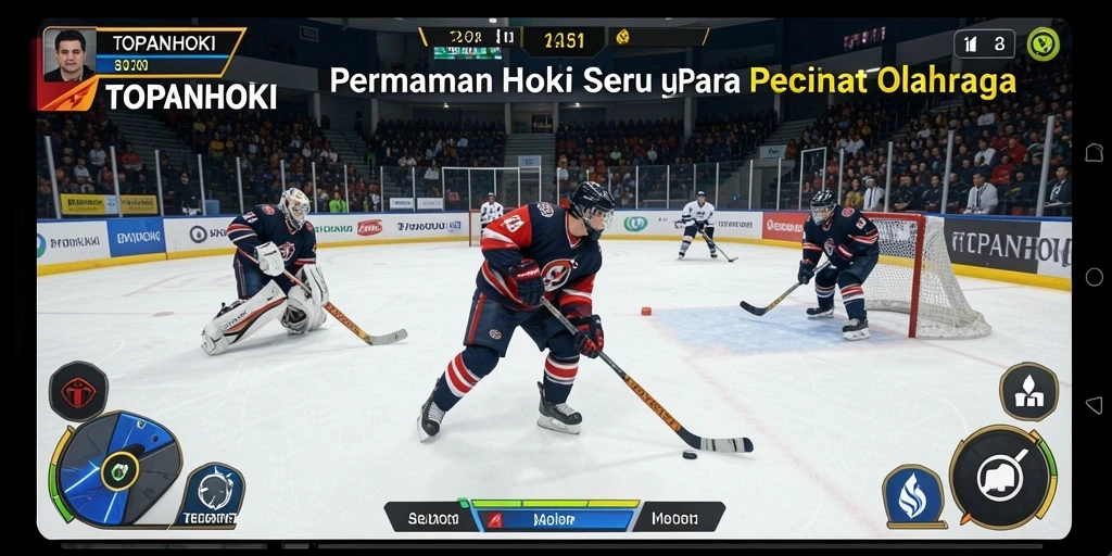 Gameplay seru di TOPANHOKI dengan aksi hoki intens.