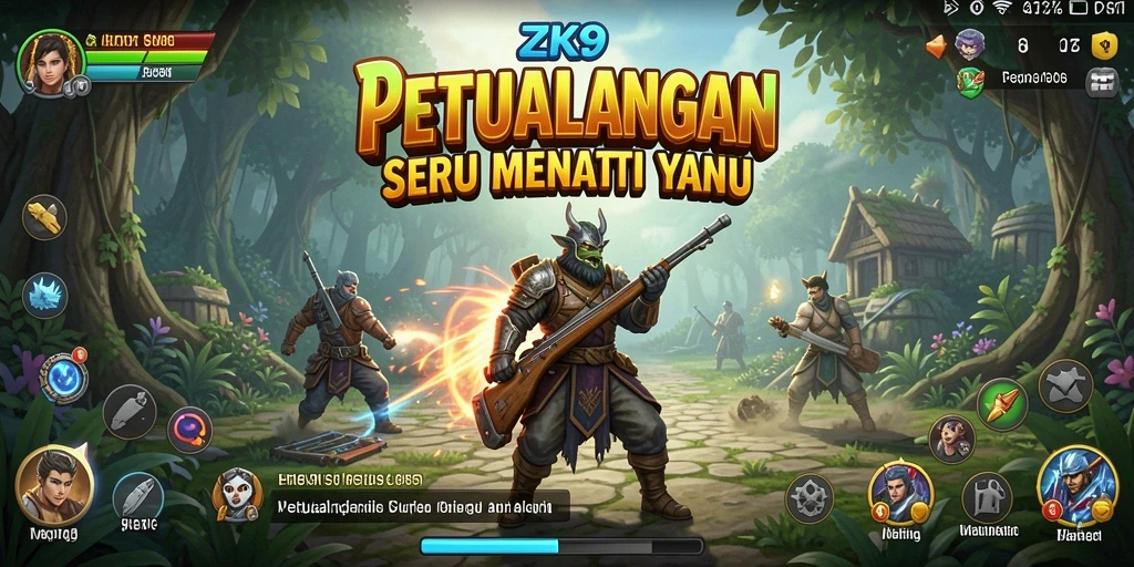 Tangkapan layar utama ZK9 menampilkan petualangan mendebarkan dan eksplorasi yang seru.