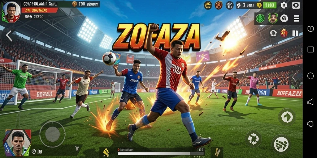 Tampilan gameplay seru di ZOFAZA dengan berbagai cabang olahraga.